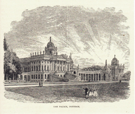 Communs Potsdam am Neuen Palais Universität Original Stich 1880 Engraving