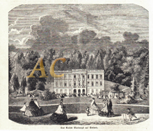 Das Seebad Marienlyst auf Seeland Helsingor Dänemark Schloss Original Stich 1863 Engraving