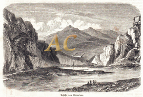Ansicht von Primolano Trentino Italien Brenta Cismon del Grappa Original Stich 1863 Engraving