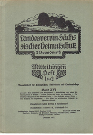 Sächsischer Heimatschutz Mitteilungen 1/2 1927 - Pillnitz Georgenfeld Erzgebirge Bd 16