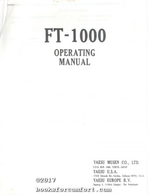 Bild des Verk�ufers f�r FT-100 Operating Manual zum Verkauf von booksforcomfort
