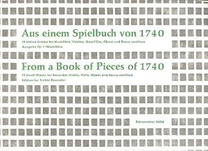 Imagen del vendedor de Aus einem Spielbuch von 1740 a la venta por CONTINUO Noten-Buch-Versand