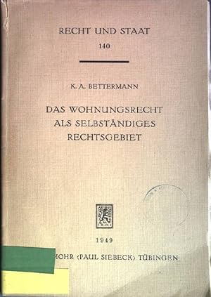 Seller image for Das Wohnungsrecht als selbst�ndiges Rechtsgebiet Recht und Staats in Geschichte und Gegenwart; 140 for sale by books4less (Versandantiquariat Petra Gros GmbH & Co. KG)