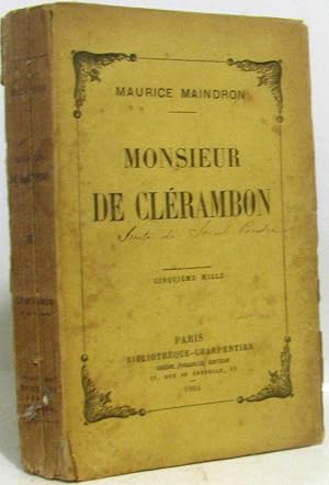 Image du vendeur pour Monsieur de clrambon mis en vente par crealivres