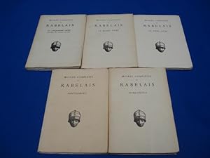 OEUVRES COMPLETES DE RABELAIS : (5 volumes). Garguantua - Pantagruel - Le tiers livre - Le quart ...