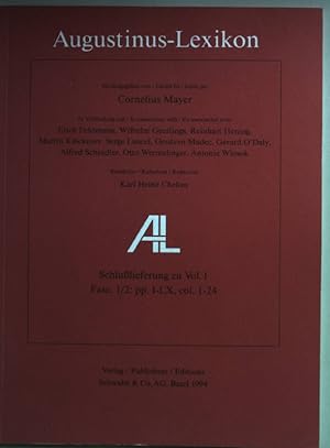 Bild des Verkufers fr Augustinus-Lexikon: Schlulieferung zu Vol. 1 Fasc. 1/2: pp. I-LX, col. 1-24. zum Verkauf von books4less (Versandantiquariat Petra Gros GmbH & Co. KG)