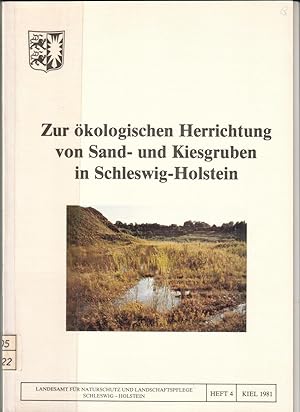 Imagen del vendedor de Zur kologischen Herrichtung von Sand- und Kiesgruben in Schleswig-Holstein - Stand: Herbst 1981. Landesamt fr Naturschutz und Landschaftspflege Schleswig-Holstein, Heft 4, Kiel 1981. Bearbeiterin: Theda Fresemann unter Mitwirkung weiterer Mitarbeiter des Landesamtes. Inhalt u.a.: Folgerungen f.d. Kies- und Sandabbau und die Herrichtung der Abbauflchen - kologische Bedeutung des Lebensraumes Kiesgrube - Gestaltungsmanahmen. Reich bebildert und illustriert! Ehemaliges Bibliotheksexemplar mit entspr. Spuren. a la venta por GAENSAN Versandantiquariat