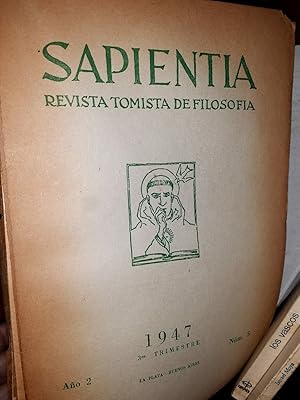 Imagen del vendedor de SAPIENTIA. Revista Tomista de Filosofia . 3er. Trimestre, Ao II, Num.5. 1947 a la venta por Buenos Aires Libros