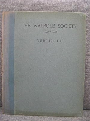 Bild des Verkufers fr The Walpole Society: Vol. XXII: 1933-1934: Vertue III zum Verkauf von PsychoBabel & Skoob Books