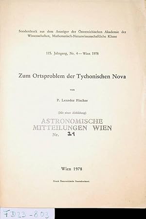 Zum Ortsproblem der Tychonischen Nova. (= SOA Aus: Anzeiger d. Österr. Akad. d. Wiss., Math. -nat...