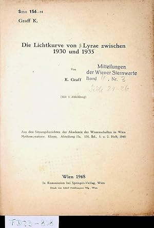 Die Lichtkurve von ß Lyrae zwischen 1930 und 1935. (= SOA: Aus: Sitzungsberichte d. Akad. d. Wiss...