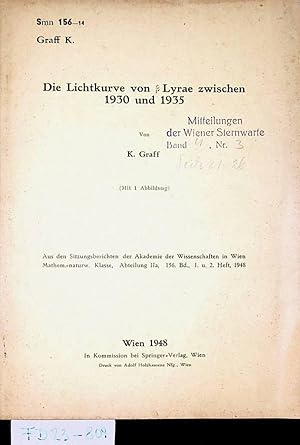 Die Lichtkurve von ß Lyrae zwischen 1930 und 1935. (= SOA: Aus: Sitzungsberichte d. Akad. d. Wiss...