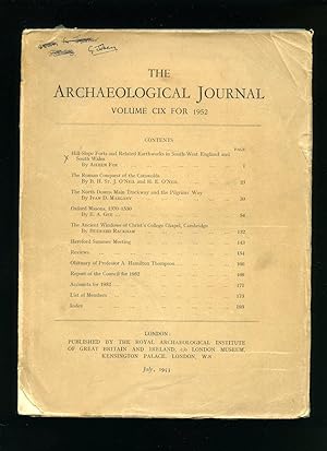 Immagine del venditore per The Archaeological Journal | Volume CIX For 1952 venduto da Little Stour Books PBFA Member