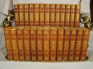 Seller image for The Works of Washington Irving Bibliophile Edition limited to 1000 in 26 volumes  morocco art nouveau bindings. for sale by J & J House Booksellers, ABAA