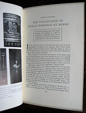 The Collection of Hollis Bindings at Berne. [Offprint from The Book Collector, Summer 1958]