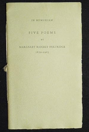 Imagen del vendedor de Five Poems by Margaret Ridgely Partridge 1872-1963 a la venta por Classic Books and Ephemera, IOBA