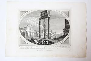 [Antique print, etching and engraving, Rome] 'Veduta del Tempio di Giove Statore.; From:'Nuova Ra...