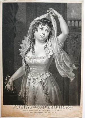 [Antique portrait print, stipple engraving, ca. 1800] Portret van de actrice Anna Maria Kamphuyze...
