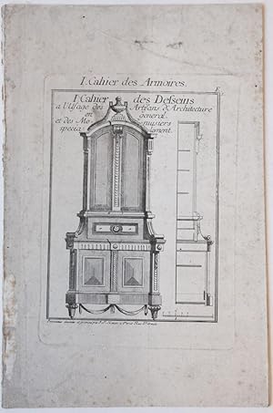 Bild des Verkufers fr I. Cahier des Armoires. zum Verkauf von Antiquariaat Arine van der Steur / ILAB