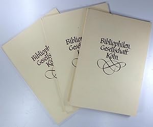 Bild des Verkufers fr Erstes Klner Bibliophilen Bulletin. Teestundenfolge 1996-1997 + 1997-1998 + 1998-1999. zum Verkauf von Brbel Hoffmann