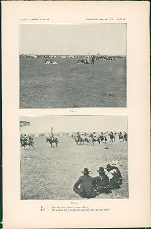 Graphik 1905 - Sun Dance Priests Assembling. Ponca Sun Dance. Mounted Dog- soldiers leaving the c...