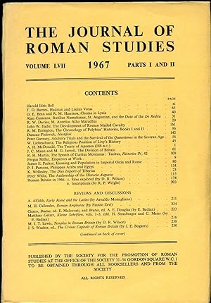 Image du vendeur pour The Journal of Roman Studies | Volume LVII (57) | 1967 | Parts I (1) and II (2) mis en vente par Little Stour Books PBFA Member