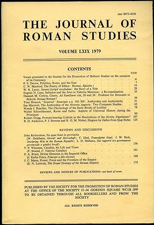 Image du vendeur pour The Journal of Roman Studies | Volume LXIX (69) | 1979 mis en vente par Little Stour Books PBFA Member