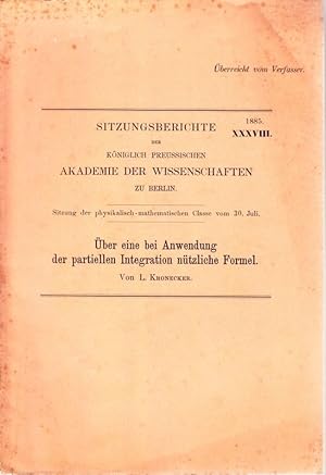 Über eine bei Anwendung der partiellen Integration nützliche Formel. Sitzung der physikalisch-mat...