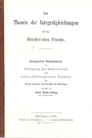 Zur Theorie der Integralgleichungen und des Dirichlet schen Princips. Inaugural-Dissertation zur ...