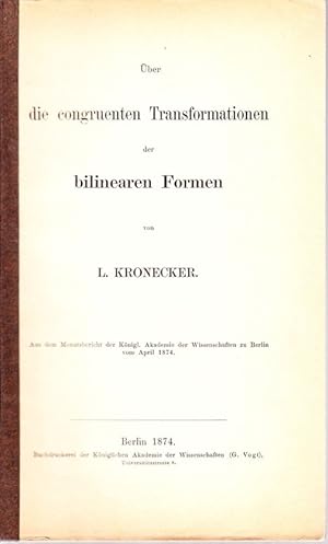 Über die congruenten Transformationen der bilinearen Formen.