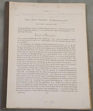 A Memoir on Prepotentials. Received April 8, - Read June 10, 1875.