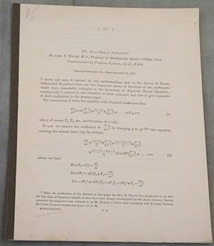 On a Class of Invariants. Communicated by Prof. Cayley. Received December 14, - Read December 22,...