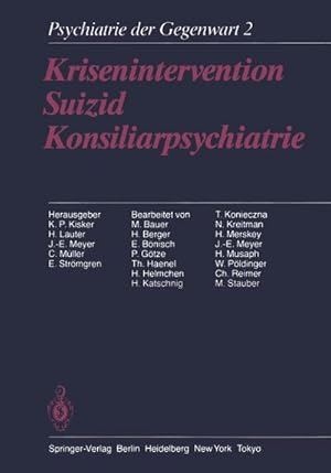 Seller image for Krisenintervention Suizid Konsiliarpsychiatrie : Band 2: Krisenintervention, Suizid, Konsiliarpsychiatrie for sale by AHA-BUCH GmbH