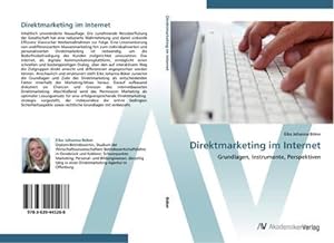 Seller image for Direktmarketing im Internet : Grundlagen, Instrumente, Perspektiven for sale by AHA-BUCH GmbH