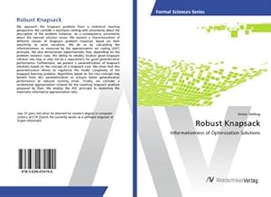 Bild des Verkufers fr Robust Knapsack : Informativeness of Optimization Solutions zum Verkauf von AHA-BUCH GmbH