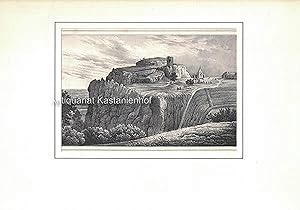 Bild des Verkufers fr Der Regenstein bei Blankenburg im Harz. - Lithographie.,unten links: I. 6.; unten rechts: B. III., zum Verkauf von Antiquariat Kastanienhof