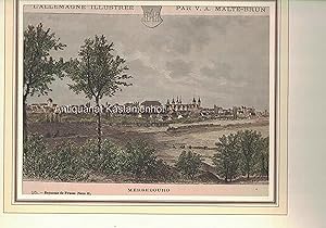 Bild des Verkufers fr Mersebourg. - Holzstich, koloriert.,aus: L'Allemagne Illustree par V. A. Malte-Brun. 25. - Royaume de Prusse (Saxe 3)., zum Verkauf von Antiquariat Kastanienhof