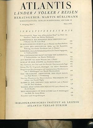 Atlantis Heft 3 März 1933. Themen: Bambuti, die Zwerge vom Kongo. , usw. Siehe Abbildungen . Mit ...