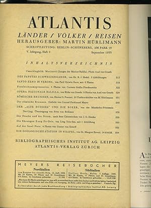 Atlantis Heft 9 September 1933. Themen: Die Insel Puto usw. Siehe Abbildungen . Mit Tiefdrucktafe...