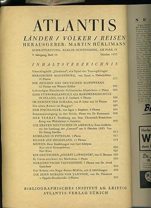 Atlantis Heft 10 Oktober Januar 1933. Themen: Im Herzen der Sahara usw. Siehe Abbildungen . Mit T...