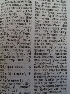 Bild des Verkufers fr Topographie des Herzogthums Schleswig in alphabetischer Ordnung. Ein Repertorium zu der von Gollowinschen Karte dieses Herzogthums. 2. Aufl. Schleswig, Christiani, 1816. XLIV, 275 S. Marmorierter Pappband d. Zt. mit Bibliotheks-Rckenschild (bestoen u. etw. beschabt). zum Verkauf von Antiquariat Daniel Schramm e.K.