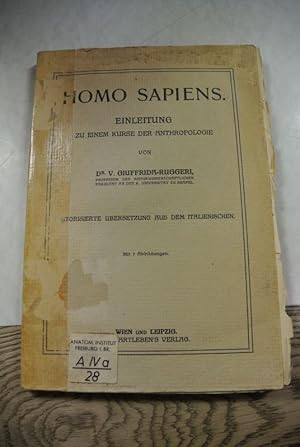 Seller image for Homo Sapiens. Einleitung zu einem Kurse der Anthropologie. for sale by Antiquariat Bookfarm