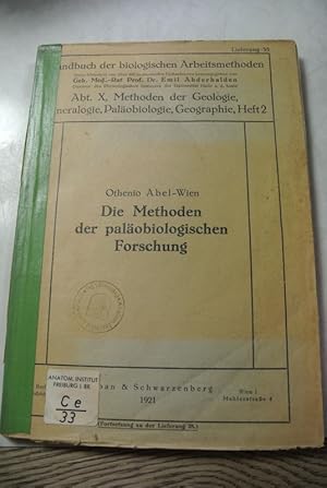 Image du vendeur pour Die Methoden der palobiologischen Forschung. Handbuch der biologischen Arbeitsmethoden, Bd. X, Heft 2 (35. Lieferung). mis en vente par Antiquariat Bookfarm