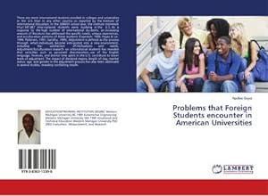 Bild des Verkufers fr Problems that Foreign Students encounter in American Universities zum Verkauf von AHA-BUCH GmbH