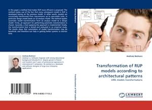 Seller image for Transformation of RUP models according to architectural patterns : UML models transformations for sale by AHA-BUCH GmbH