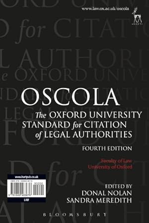 Immagine del venditore per OSCOLA : The Oxford University Standard for Citation of Legal Authorities venduto da GreatBookPrices