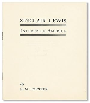 Sinclair Lewis Interprets America [Limited Edition, Signed by the Distributor]