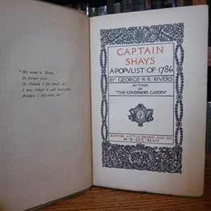 Image du vendeur pour Captain Shays - A Populist of 1786 mis en vente par Old Scrolls Book Shop