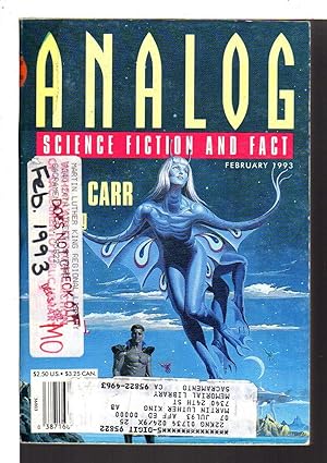 ANALOG: Science Fiction/ Science Fact: February 1993. Vol. CXIII (113), No. 3.