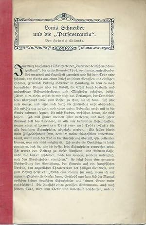 Imagen del vendedor de Louis Schneider und die 'Perseverantia'. Sonderdruck aus 'Schriften des Vereins fr die Geschichte der Stadt Berlin, Heft 50. a la venta por Antiquariat Carl Wegner